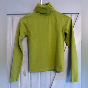 Los Angeles Apparel Cotton Spandex Garment Dyed Turtleneck- Small- Celery Green